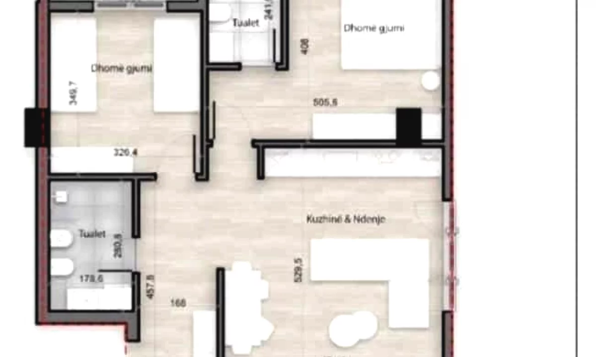 Shtepi ne shitje Apartament ne Tirane, 2+1, Mobilimi Bosh, pa mobiluar, Pagesa 166,000  Euro.