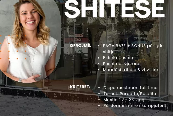 Njoftime Pune per Shitese ne Tirane