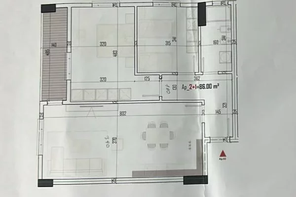 Shtepi ne shitje Apartament ne Tirane, 2+1, Mobilimi Bosh, pa mobiluar, Pagesa 113,000  Euro.