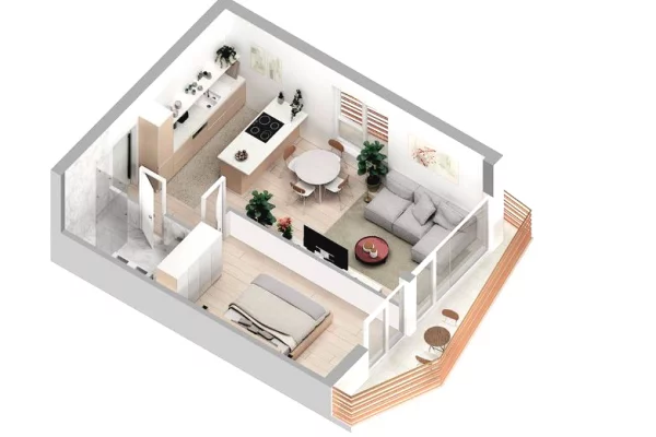 Apartment for sale in Tirana 1+1, Furnished