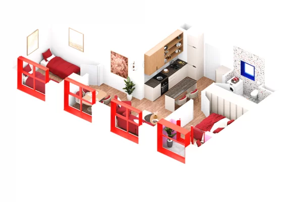 Shtepi ne shitje Apartament ne Tirane, 2+1, Mobilimi Bosh, pa mobiluar, Pagesa 156,000  Euro.