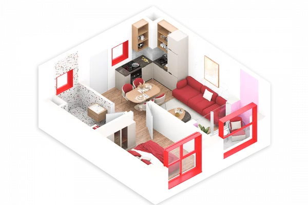 Shtepi ne shitje Apartament ne Tirane, 1+1, Mobilimi Bosh, pa mobiluar, Pagesa 99,000  Euro.