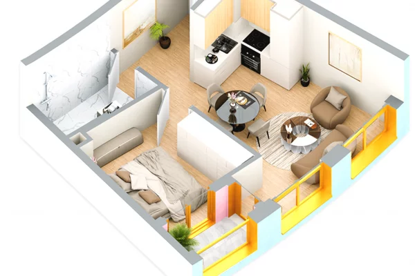 Shtepi ne shitje Apartament ne Tirane, 1+1, Mobilimi Bosh, pa mobiluar, Pagesa 98,000  Euro.