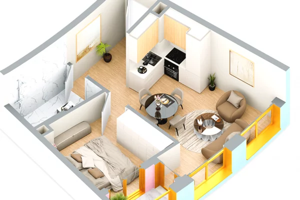 Shtepi ne shitje Apartament ne Tirane, 1+1, Mobilimi Bosh, pa mobiluar, Pagesa 101,000  Euro.