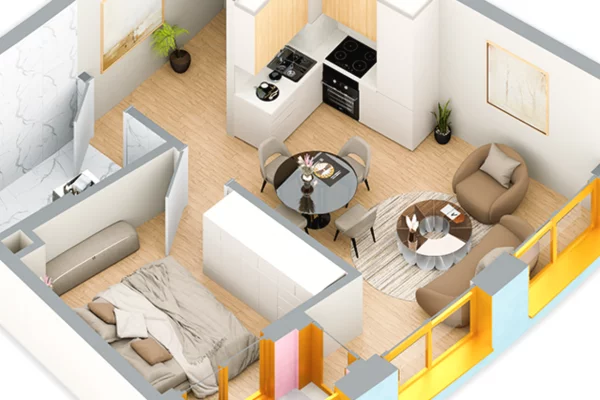 Shtepi ne shitje Apartament ne Tirane, 1+1, Mobilimi Bosh, pa mobiluar, Pagesa 108,000  Euro.