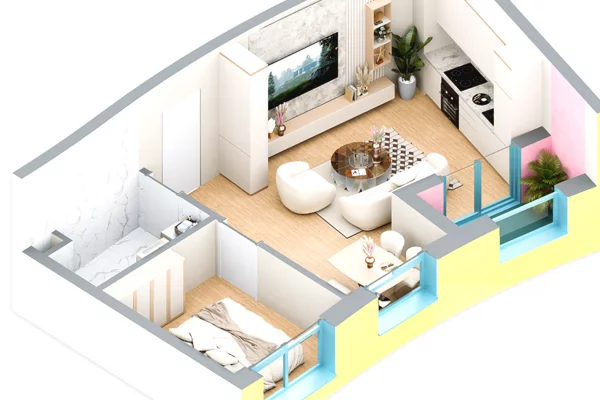 Shtepi ne shitje Apartament ne Tirane, 1+1, Mobilimi Bosh, pa mobiluar, Pagesa 106,000  Euro.