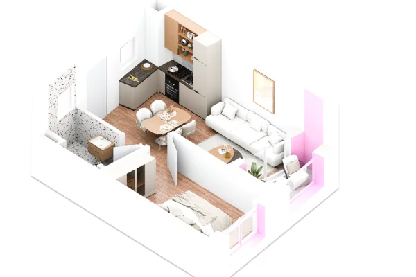 Shtepi ne shitje Apartament ne Tirane, 1+1, Mobilimi Bosh, pa mobiluar, Pagesa 125,000  Euro.