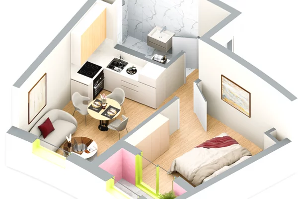 Shtepi ne shitje Apartament ne Tirane, 1+1, Mobilimi Bosh, pa mobiluar, Pagesa 113,000  Euro.