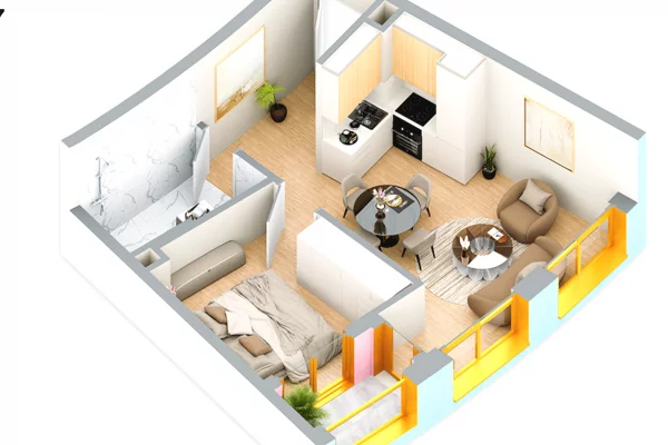 Shtepi ne shitje Apartament ne Tirane, 1+1, Mobilimi Bosh, pa mobiluar, Pagesa 113,000  Euro.