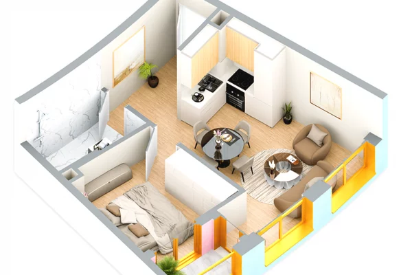 Shtepi ne shitje Apartament ne Tirane, 1+1, Mobilimi Bosh, pa mobiluar, Pagesa 116,000  Euro.