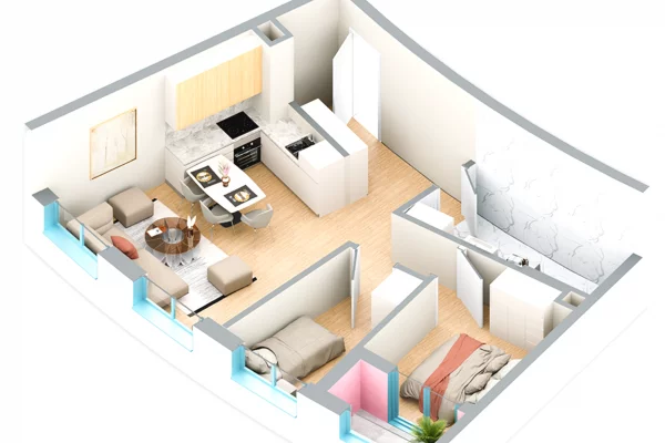 Shtepi ne shitje Apartament ne Tirane, 1+1, Mobilimi Bosh, pa mobiluar, Pagesa 116,000  Euro.