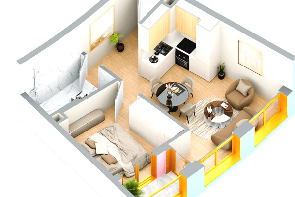 Shtepi ne shitje Apartament ne Tirane, 1+1, Mobilimi Bosh, pa mobiluar, Pagesa 108,000  Euro.