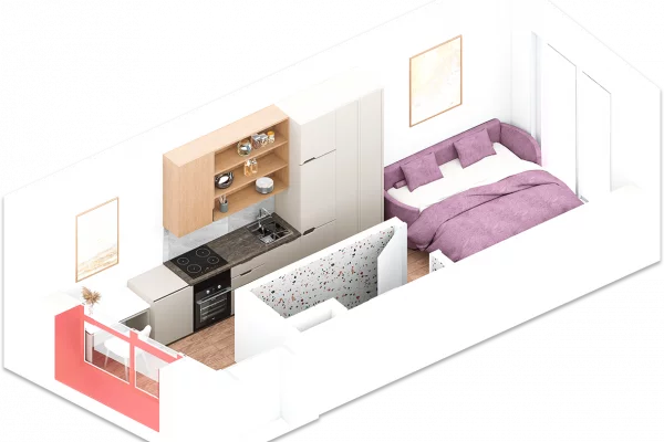 Shtepi ne shitje Apartament ne Tirane, Garsoniere, Mobilimi Bosh, pa mobiluar, Pagesa 85,000  Euro.