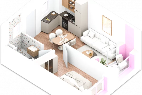 Shtepi ne shitje Apartament ne Tirane, 1+1, Mobilimi Bosh, pa mobiluar, Pagesa 117,000  Euro.