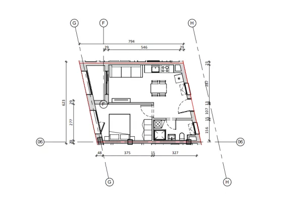 Shtepi ne shitje Apartament ne Tirane, 1+1, Mobilimi Bosh, pa mobiluar, Pagesa 117,000  Euro.