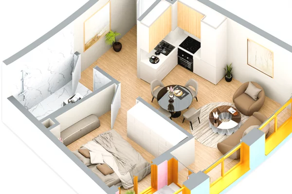 Shtepi ne shitje Apartament ne Tirane, 1+1, Mobilimi Bosh, pa mobiluar, Pagesa 111,000  Euro.