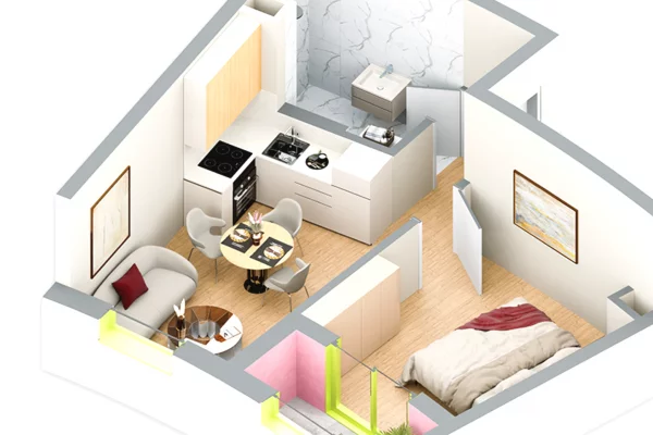 Shtepi ne shitje Apartament ne Tirane, 1+1, Mobilimi Bosh, pa mobiluar, Pagesa 111,000  Euro.