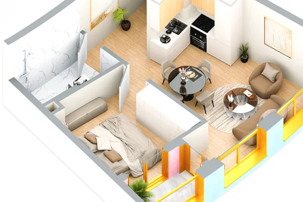 Shtepi ne shitje Apartament ne Tirane, 1+1, Mobilimi Bosh, pa mobiluar, Pagesa 111,000  Euro.