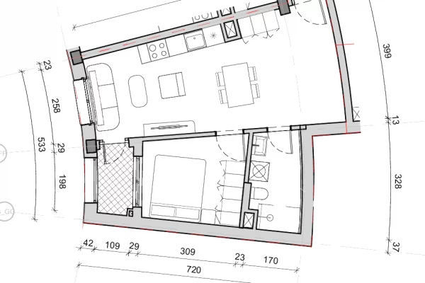 Shtepi ne shitje Apartament ne Tirane, 1+1, Mobilimi Bosh, pa mobiluar, Pagesa 111,000  Euro.