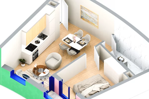 Shtepi ne shitje Apartament ne Tirane, 1+1, Mobilimi Bosh, pa mobiluar, Pagesa 130,000  Euro.