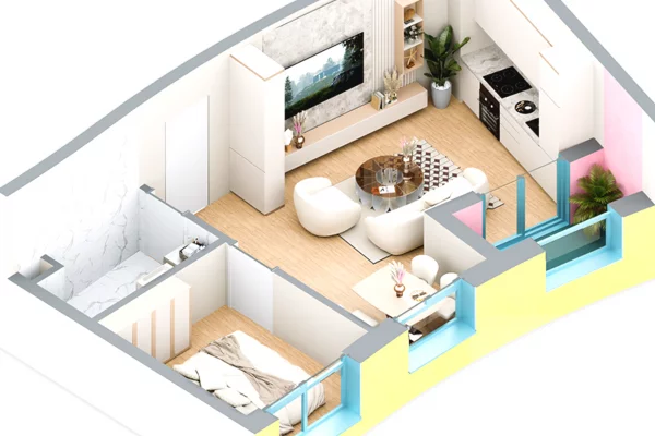 Shtepi ne shitje Apartament ne Tirane, 1+1, Mobilimi Bosh, pa mobiluar, Pagesa 94,000  Euro.