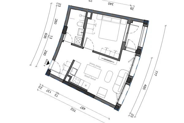 Shtepi ne shitje Apartament ne Tirane, 1+1, Mobilimi Bosh, pa mobiluar, Pagesa 94,000  Euro.