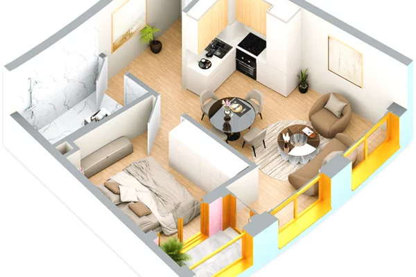 Shtepi ne shitje Apartament ne Tirane, 1+1, Mobilimi Bosh, pa mobiluar, Pagesa 91,000  Euro.