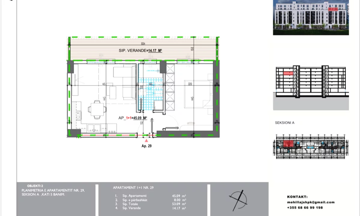 Shtepi ne shitje Apartament ne Tirane, 1+1, Mobilimi Bosh, pa mobiluar, Pagesa 56,800  Euro.