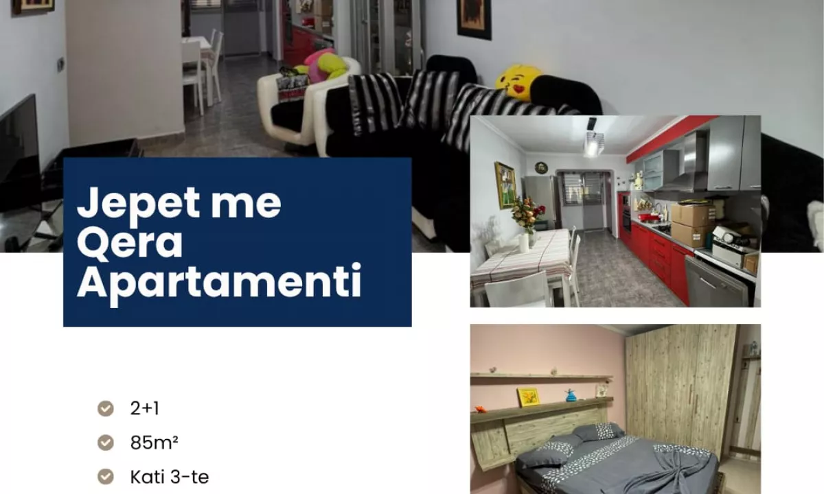 Shtepi me qera Apartament ne Tirane, 2+1, Mobilimi E mobiluar, Pagesa 650  Euro.