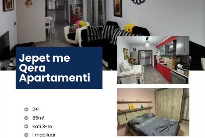 Jepet me Qera Apartament 2+1 tek 21 Dhjetori