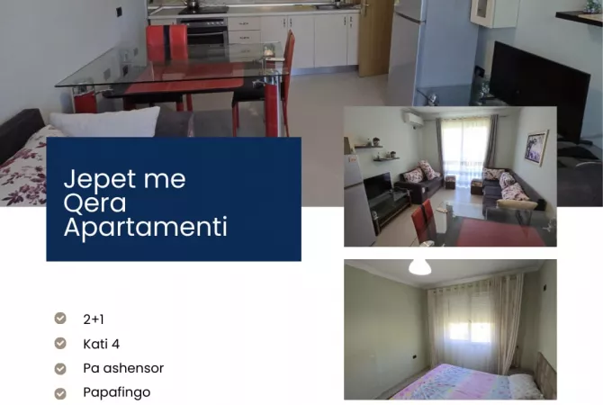 Jepet me Qera Apartament 2+1 i  Mobiluar tek Myslym Shyri  
