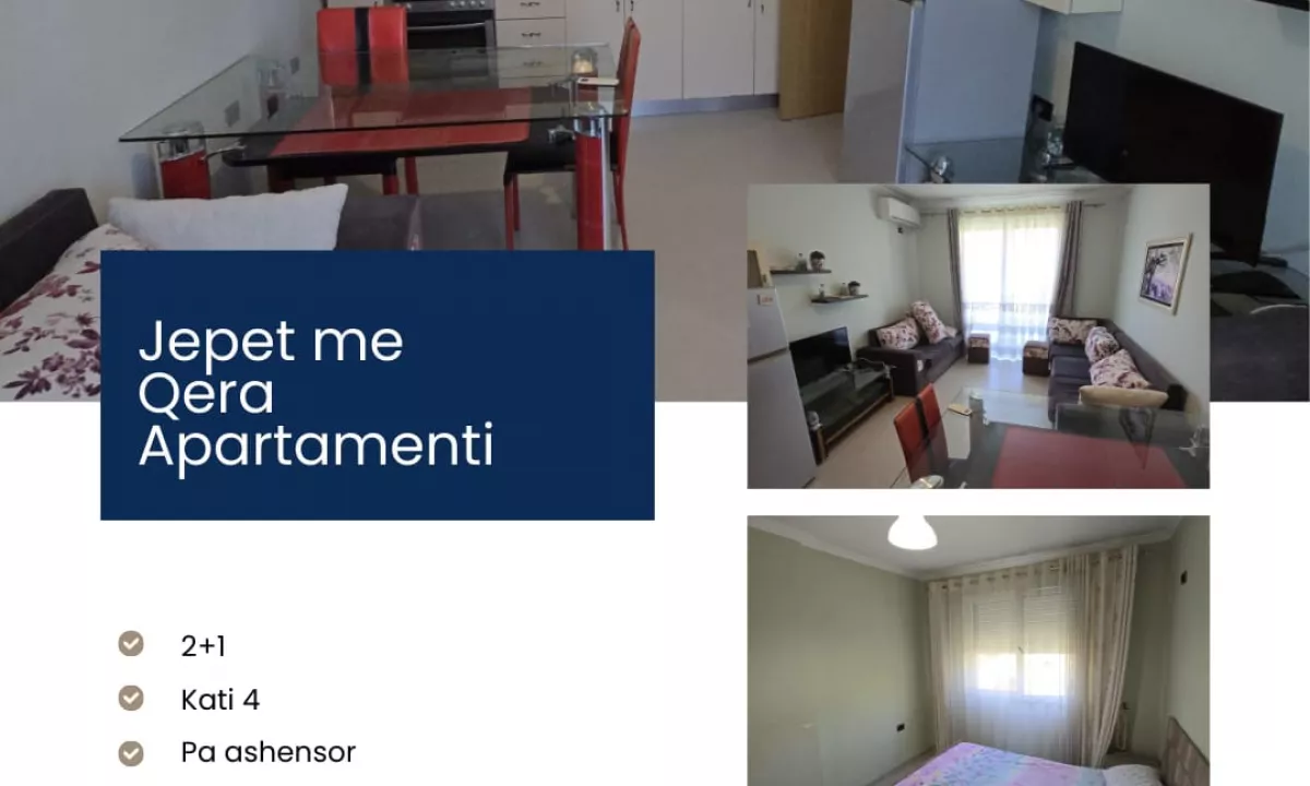 Shtepi me qera Apartament ne Tirane, 2+1, Mobilimi E mobiluar, Pagesa 600  Euro.