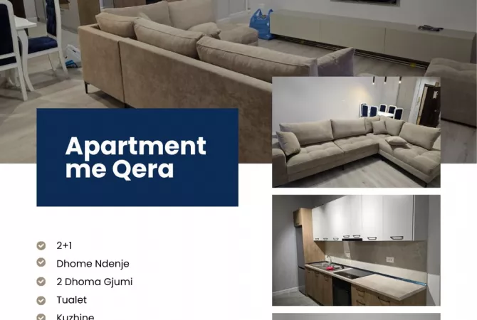 Jepet me Qera Apartament 2+1 i  Mobiluar ne Fresk  