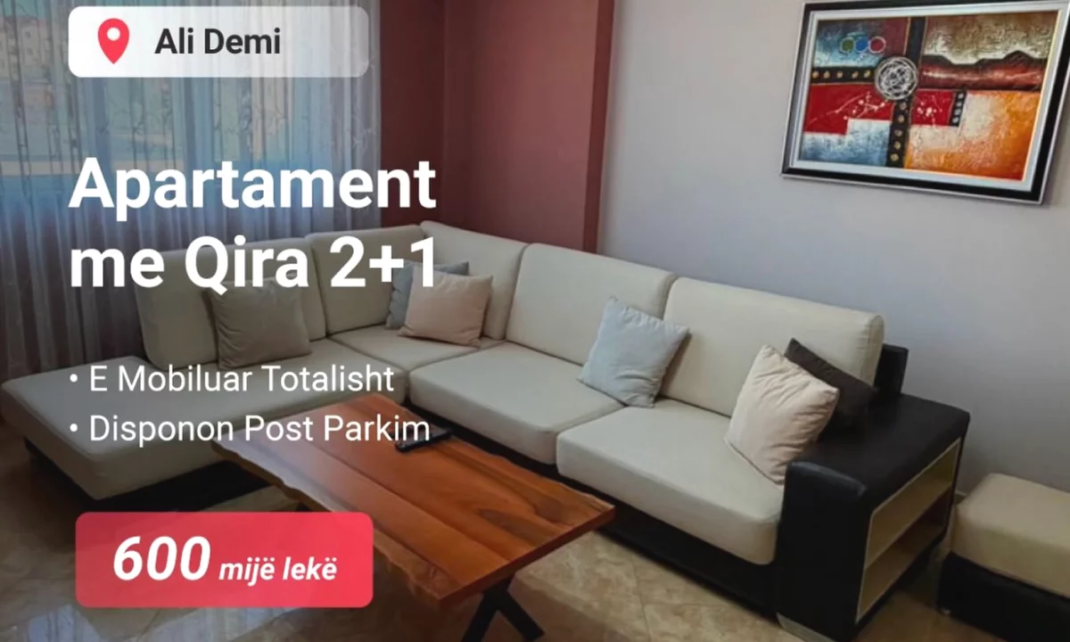 Shtepi me qera Apartament ne Tirane, 2+1, Mobilimi E mobiluar, Pagesa 60,000  Leke.