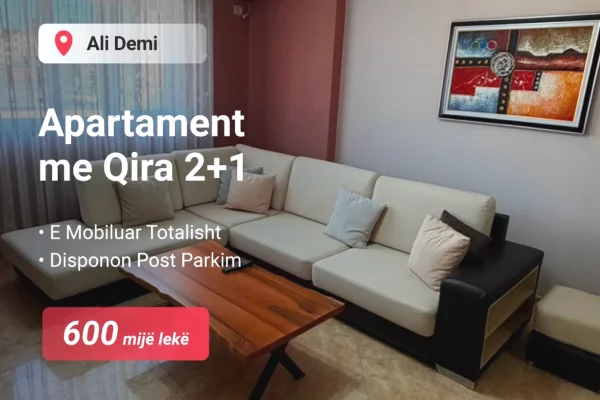 Shtepi me qera 2+1 ne Tirane - 60,000 Leke