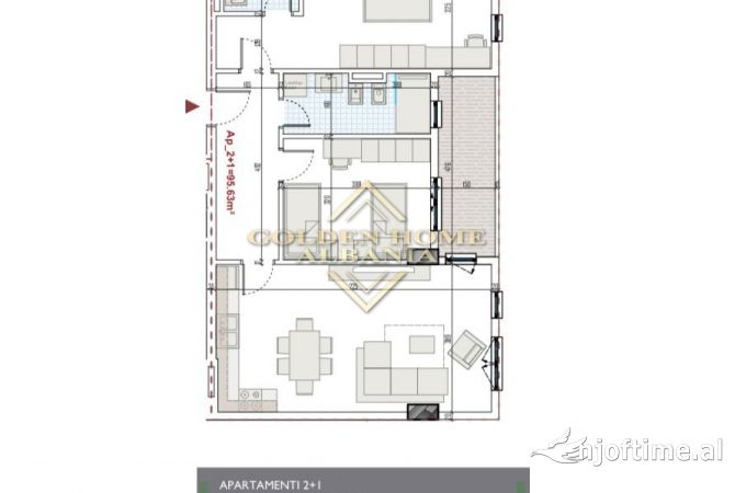 Appartamento in vendita a Tirana 2+1, Vuoto