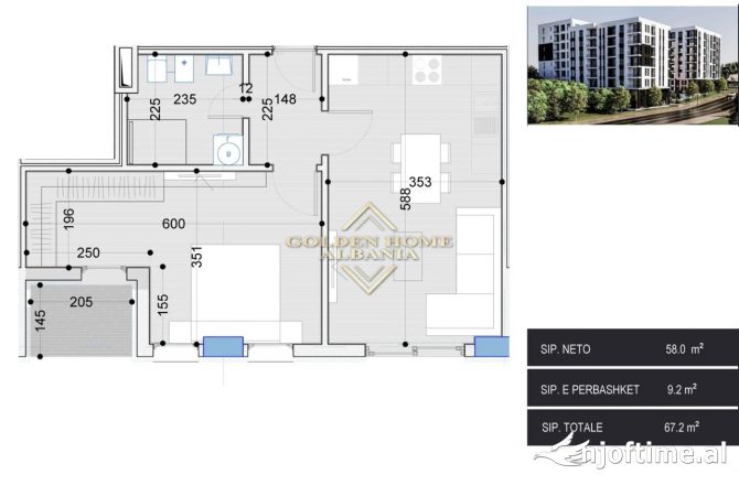 Shitet apartament 1+1 tek Belfiore Residence 1 ne Paskuqan! 