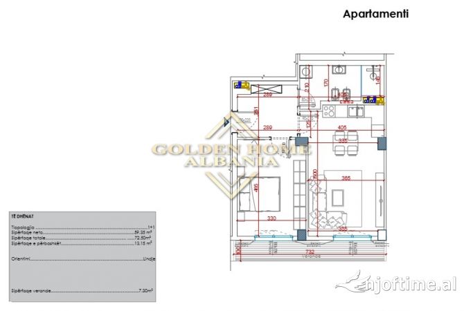 Appartamento in vendita a Tirana 1+1, Vuoto