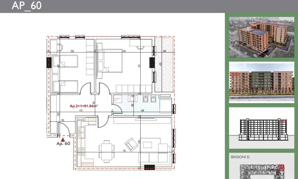 Shtepi ne shitje Apartament ne Tirane, 2+1, Mobilimi Bosh, pa mobiluar, Pagesa 120,000  Euro.