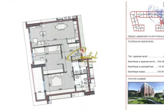 SHITET APARTAMENT 2+1 KASHAR 145.092 EURO