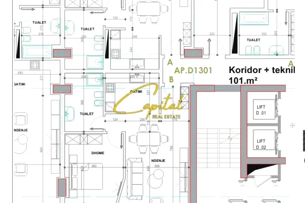 Mansarda(ultimo piano del tetto) in vendita a Tirana 1+1, Vuoto