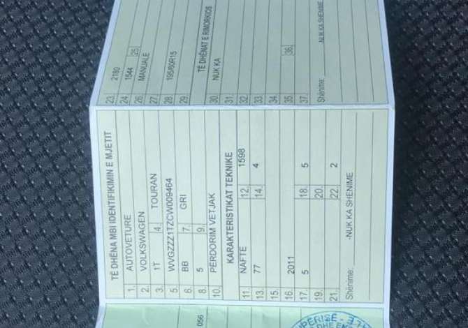 Auto in Vendita a Tirana, Volkswagen, 2011 Diesel,Kambio Manual Pagamento 9,000  Euro.