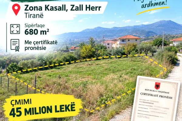 Land for Sale in Tirana - 4,500,000 Leke