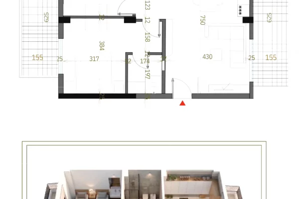Shtepi ne shitje Apartament ne Tirane, 2+1, Mobilimi Bosh, pa mobiluar, Pagesa 19,674,000  Leke.