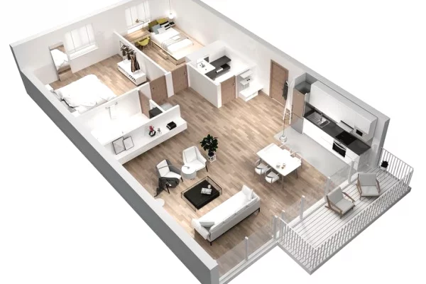 Apartament 3+1 me qera ,Komuna e Parisit