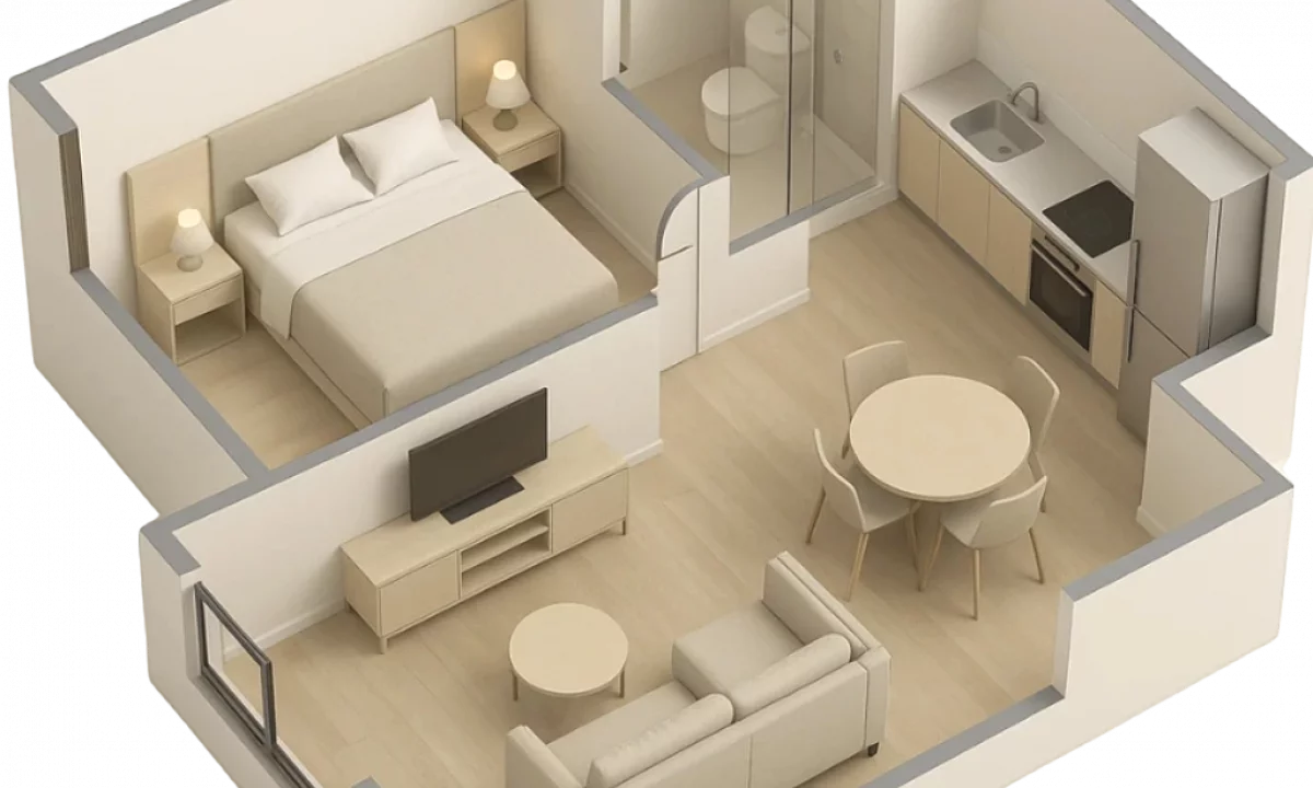 Shtepi me qera Apartament ne Tirane, 1+1, Mobilimi E mobiluar, Pagesa 33,000  Leke.