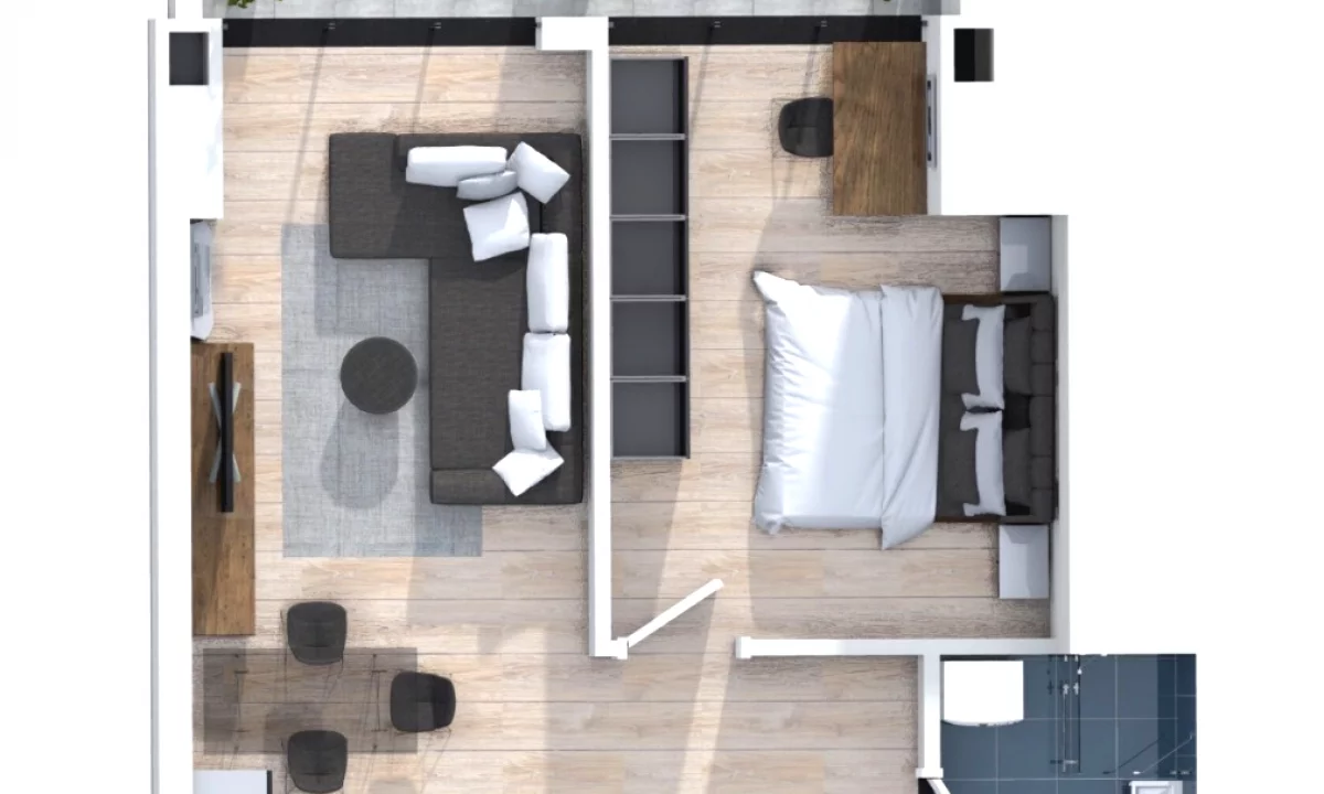 Shtepi me qera Apartament ne Tirane, 1+1, Mobilimi E mobiluar, Pagesa 550  Euro.