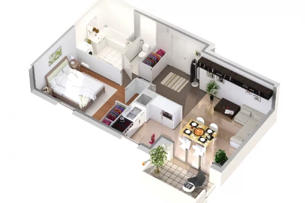 Shtepi me qera 1+1 ne Tirane - 38,000 Leke