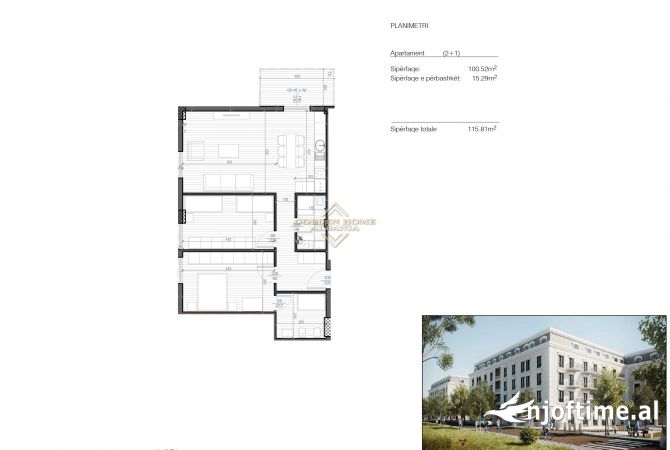 Appartamento in vendita a Tirana 2+1, Vuoto
