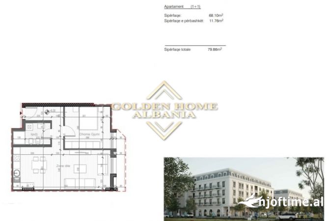 Appartamento in vendita a Tirana 1+1, Vuoto